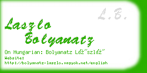 laszlo bolyanatz business card